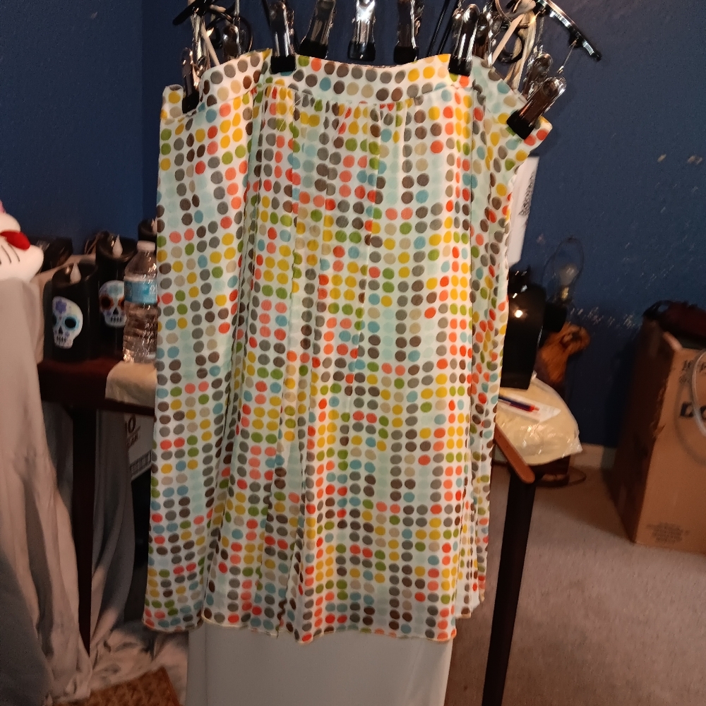 Euc Trina Turk Polka Dot Women's Silk Skirt Sz 8
